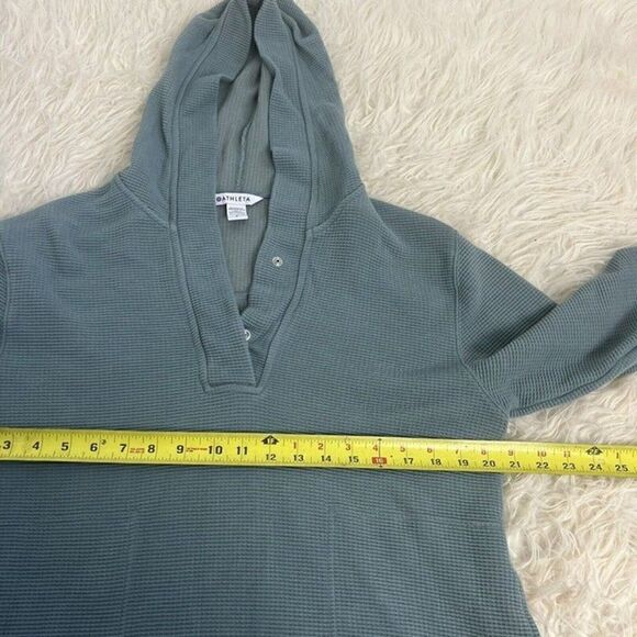 Athleta Women’s Hooded Coaster Luxe Tencel Waffle Knit Pullover Top Size Small - Picture 8 of 12
